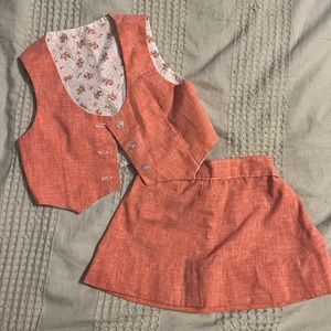 Vintage Handmade Vest/Skirt Set EUC Sz 2T/3T